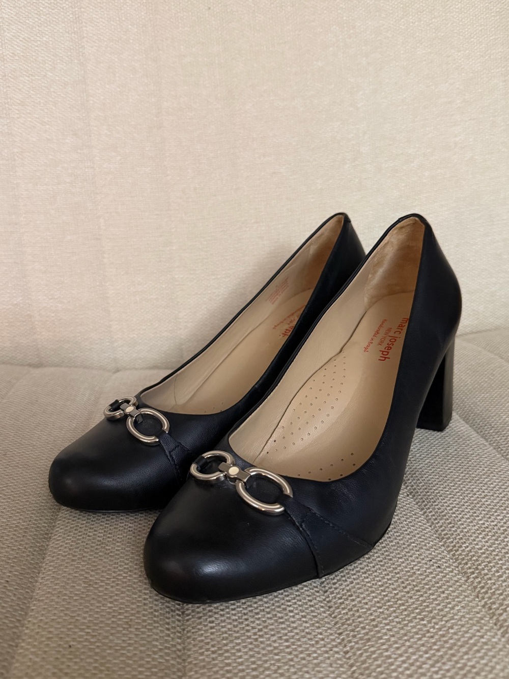 Marc Joseph Block Heel Pumps in Black